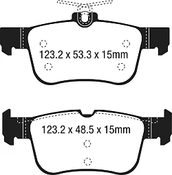 DP43047R Klocki hamulcowe YELLOWSTUFF EBC Brakes Ford Edge Galaxy Mk3 Kuga Mk2 Kuga Mk3 Ford Edge Escape Lincoln Corsair SMax Mk2 Bronco Sport