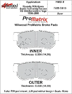 Klocki hamulcowe Wilwood 150-D0813K PM ProMatrix D813 Street Performance Racing Pads .59