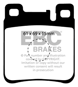 DP887 Klocki hamulcowe ULTIMAX2 EBC Brakes Chrysler USA Crossfire Mercedes-Benz CLK C208 CLK200 Convertible CLK C208 CLK230K Convertible CLK C208 CLK320 CLK C208 CLK430 CLK C209 CLK500 W124