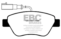DP1384 Klocki hamulcowe ULTIMAX2 EBC Brakes Alfa Romeo Mito Citroen Nemo Multispace Fiat 500 Bravo Doblo Fiorino Grande Punto Idea Linea Panda Qubo Stilo Lancia Musa Peugeot Bipper
