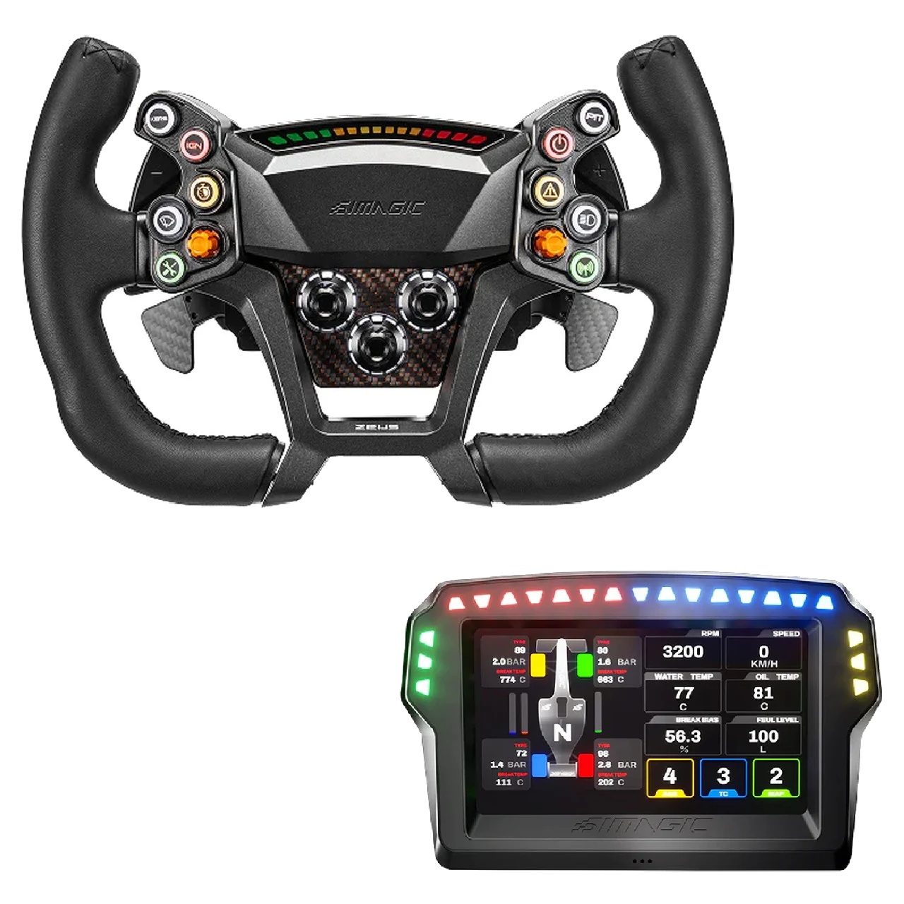 Zestaw Simagic ZEUS GT 300mm + MagicDash 4 ekran telemetryczny Simracing