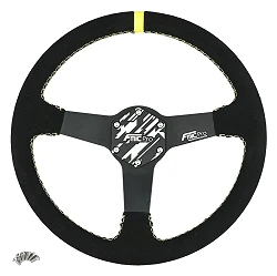 Kierownica sportowa FMIC.Pro Track zamszowa 350mm odsadzenie 33mm żółta