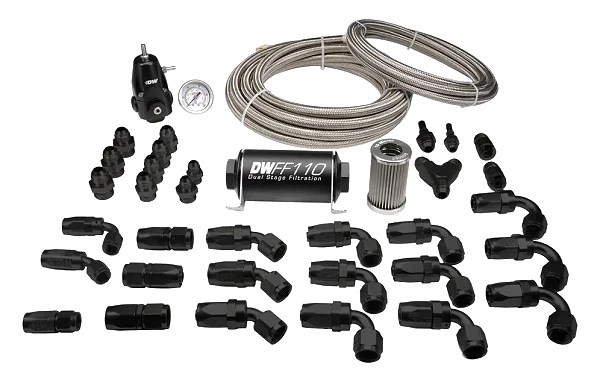 Return Plumbing Kit CPE 8AN Feed with 6AN Return DeatschWerks for Toyota Supra A90 / BMW M3 / M4