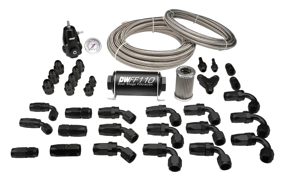 Return Plumbing Kit CPE 8AN Feed with 6AN Return DeatschWerks for Toyota Supra A90 / BMW M3 / M4
