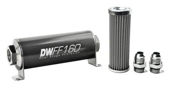 DeatschWerks In-Line Fuel Filter Kit -10AN 100 Micron 160mm