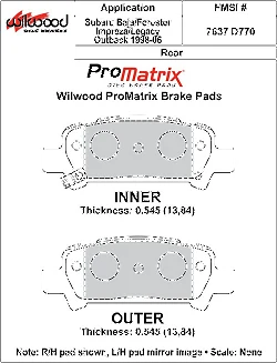 Klocki hamulcowe Wilwood 150-D0770K PM ProMatrix D770 Street Performance Racing Pads .545