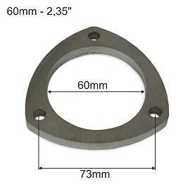 Flansza wydechowa nierdzewna SS304 60mm FMIC.EU - 3 otwory