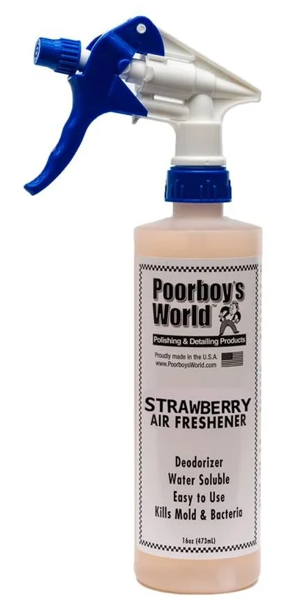 POORBOY'S WORLD Air Freshener - Strawberry zapach do auta odświeżacz powietrza o zapachu truskawkowym 473ml