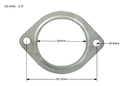 Uszczelka wydechu nierdzewna 63,5mm – 2,5” -  2 Otwory