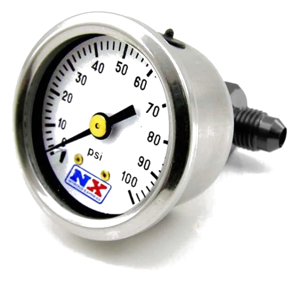 Fuel Pressure Gauge 0-100 PSI with Manifold Nitrous Express NX 15512