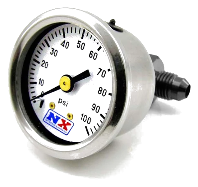 Fuel Pressure Gauge 0-100 PSI with Manifold Nitrous Express NX 15512