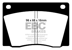 DP2108 Klocki hamulcowe GREENSTUFF EBC Brakes Alfa Romeo 2600 Giulia Spider 101 Giulia Sprint 101 Giulia Sprint Speciale 101 Giulietta Aston Martin DB5 DB5 Vantage Short Chassis Volante DB6