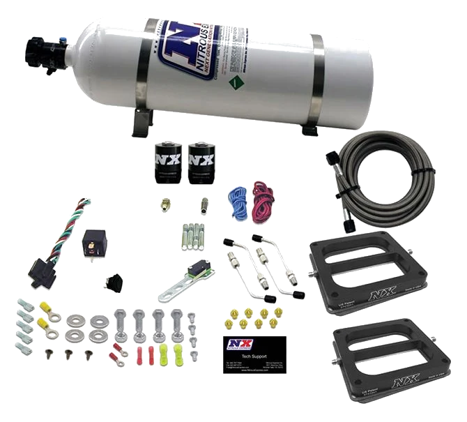 Dual 4500 Conventional Plate System Gasoline Stage 6 50-300Hp with 15Lb Bottle Nitrous Express NX 30270-15