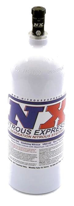 5Lb Bottle with Motorcycle Valve 5.25 Dia. x 16.14 Tall Nitrous Express NX 11055