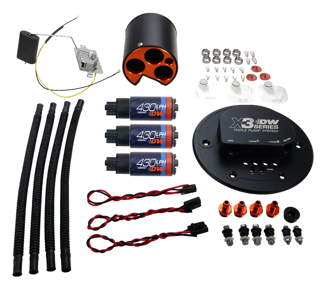 Moduł paliwowy X3 z pompami DW430c i zestawem montażowym DeatschWerks Ford Mustang 1998-2004
