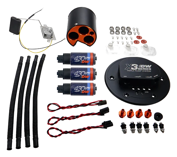 Moduł paliwowy X3 z pompami DW430c i zestawem montażowym DeatschWerks Ford Mustang 1998-2004