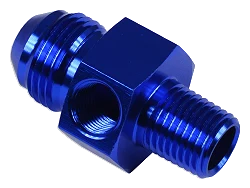 AN6 1/4 NPT Nypel adapter z wejściem na czujnik 1/8 NPT Niebieski