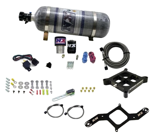 4150 Billet Crossbar Plate System Single Stage 250-650Hp with 12Lb Carbon Bottle Nitrous Express NX 63940-12