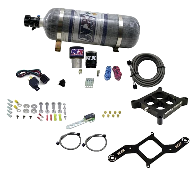 4150 Billet Crossbar Plate System Single Stage 250-650Hp with 12Lb Carbon Bottle Nitrous Express NX 63940-12