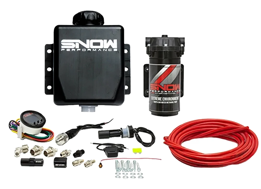 Snow Performance Boost Cooler Forced Induction Progressive Water Methanol Injection Kit Stage 2.5 Red Nylon Line with Tank