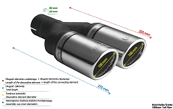 Uniwersalna końcówka tłumika okrągła 100mm długość 200mm średnica montażowa 60mm - N2-101RS/60