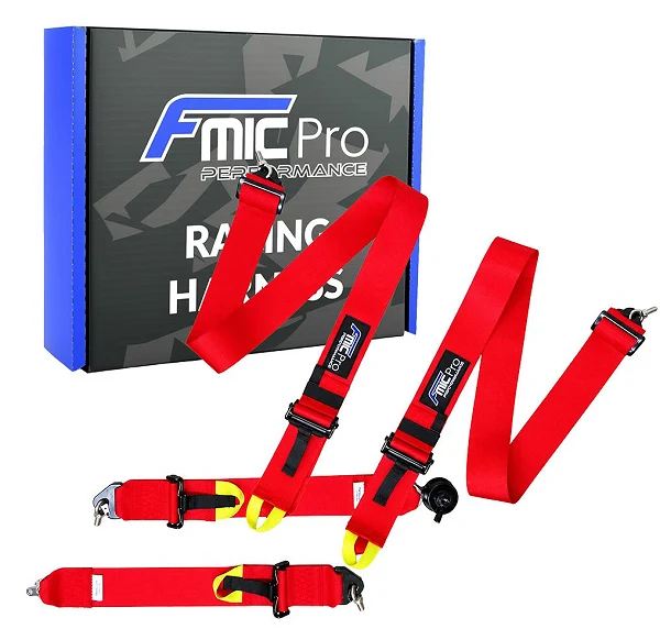 Pasy sportowe FMIC.Pro FIA 2031 8854/98 4-punktowe 3"x 3" Czerwone