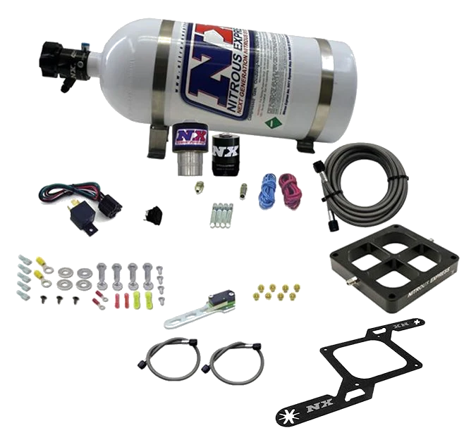 4500 Billet Crossbar Plate System Single Stage 250-650Hp with 10Lb Bottle Nitrous Express NX 63970-10