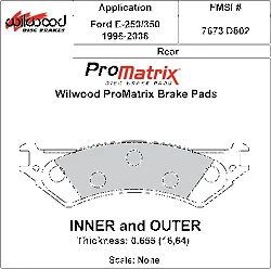 Klocki hamulcowe Wilwood 150-D0802K PM ProMatrix D802 Street Performance Racing Pads .655
