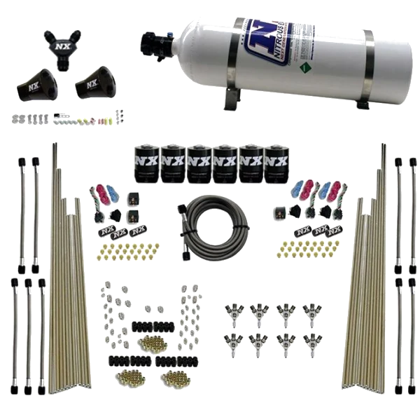 8-Cyl Triple-D Dry Direct Port 3 Stage Dry 6 Solenoids 15LB Nitrous Express NX 80020-15