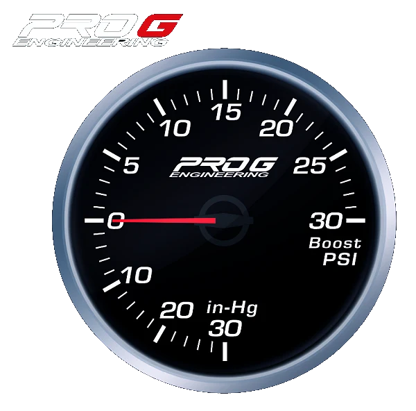 Wskaźnik Pro G Race Series RS, doładowania Boost 30 PSI WHITE 52mm