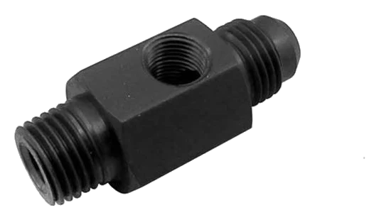 1/4NPT x AN6 with 1/8NPT Gauge Hole Fuel Bypass Fitting Nitrous Express NX 16204