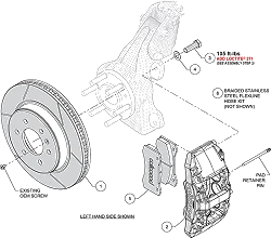Wilwood 140-17955-R AERO6-DM Direct-Mount przedni zestaw hamulcowy czerwony 13.25 Mercedes Benz Sprinter 2022-2024 AWD