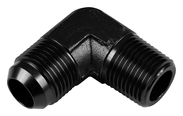AN10-3/8 NPT 90'  Nypel adapter męsko-męski Czarny