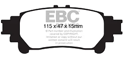 DP41850R Klocki hamulcowe YELLOWSTUFF EBC Brakes Lexus GS250 GS300h GS450h IS200t IS250 IS300 IS300h RC200t RC200t F-Sport RC300h RC300h F-Sport RX450h Toyota Highlander Sienna Lexus GS200t