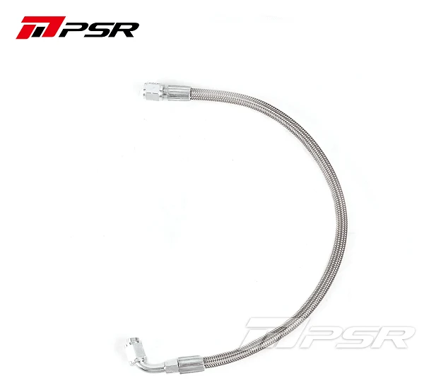 Pulsar PSR Universal Performance Turbo Oil Feed Line 4AN - 4AN 90 Degree Straight Steel Braided 43cm