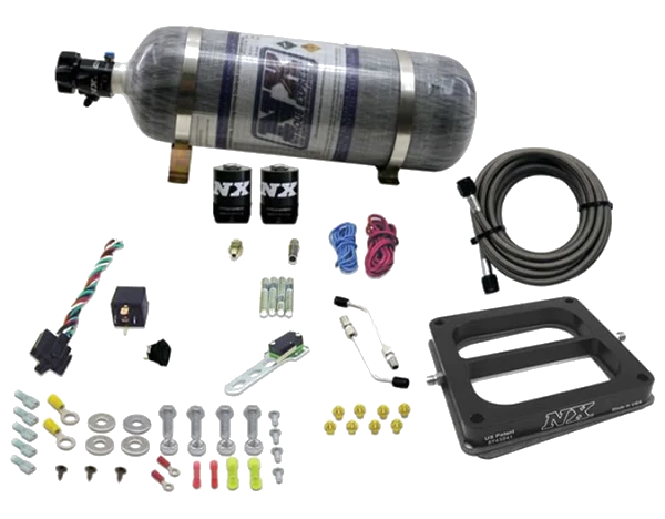 4500 Conventional Plate System Gasoline Stage 6 50-300Hp with 12Lb Carbon Bottle Nitrous Express NX 30070-12