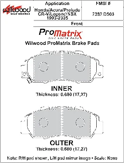 Klocki hamulcowe Wilwood 150-D0503K PM ProMatrix D503 Street Performance Racing Pads .68