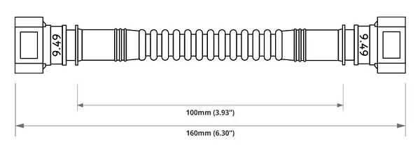 Nuke Performance Pre-Assembled In Tank Fuel Hose with SAE Quick Connect 100mm SAE 9.49 180" to SAE 9.49 180"