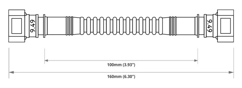 Nuke Performance Pre-Assembled In Tank Fuel Hose with SAE Quick Connect 100mm SAE 9.49 180" to SAE 9.49 180"