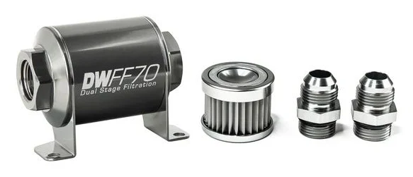 DeatschWerks In-Line Fuel Filter Kit -10AN 5 Micron 70mm
