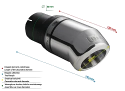 Uniwersalna końcówka tłumika okrągła 80mm długość 120mm średnica montażowa 50mm - N1-29/50