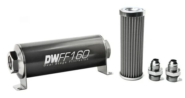 DeatschWerks In-Line Fuel Filter Kit -8AN 100 Micron 160mm