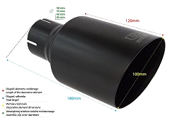 Uniwersalna końcówka tłumika okrągła 100mm długość 120mm średnica montażowa 50mm - NBL1-101*/50