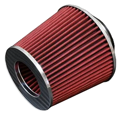 Stożkowy filtr powietrza - średnica montażowa 76mm Czerwony