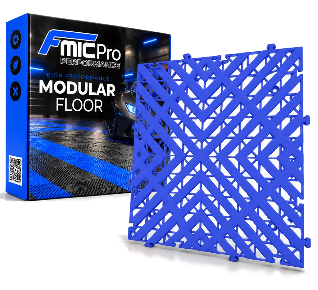 Podłoga modułowa panelowa FMIC.Pro do garażu warsztatu 40x40cm 30mm Niebieski