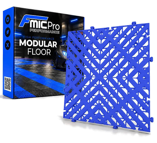 Podłoga modułowa panelowa FMIC.Pro do garażu warsztatu 40x40cm 30mm Niebieski