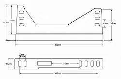 Mocowanie boczne fotela kubełkowego FMIC.Pro FIA 360 x 125 mm