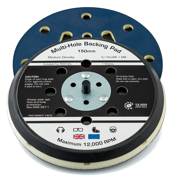 FLEXIPADS 150mm Multi-Hole PSA DA Pad 5/16-UNF + M8
