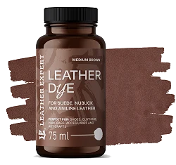 Leather Expert Leather Dye farba do zamszu nubuku aniliny - Medium Brown średni brąz 75ml