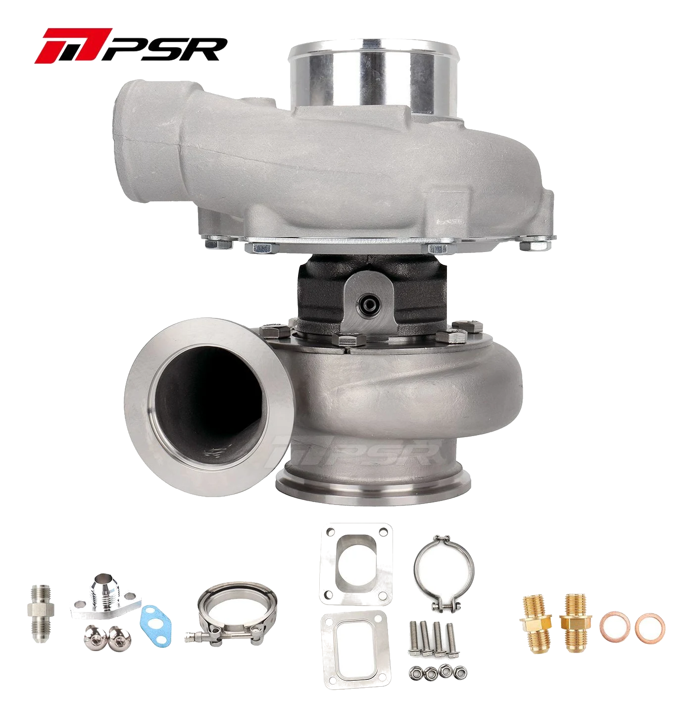 Turbosprężarka Pulsar PSR 3576 Gen2 1.03 Stal nierdzewna Adapter T4 wlot 3" V-Band wylot Łożyska kulkowe